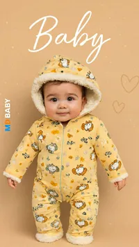 أفرول شتوي مبطن للأطفال - إم دي بيبي (MD Baby)
