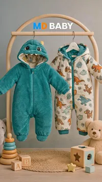 أفرول شتوي للأطفال بتصميم ديناصور - إم دي بيبي (MD Baby)