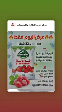 فراولة مجمدة - مرسين (Mersin) - سوق غزة