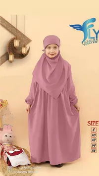 فستان صلاة للبنات مع حجاب - فلاي فاشن (Fly Fashion)