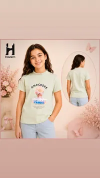 تيشيرت بناتي بطبعة أناكوست - حازم (Hazem)