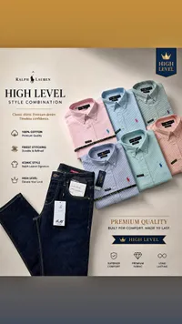 تشكيلة قمصان وبنطال جينز رجالي - رالف لورين واتش آند ام (Ralph Lauren & H&M)