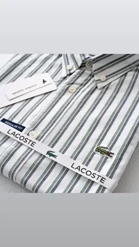 قميص رجالي مخطط بقصة مريحة - لاكوست (Lacoste)