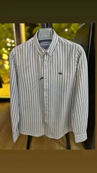 قميص رجالي مقلم بأكمام طويلة - لاكوست (Lacoste)