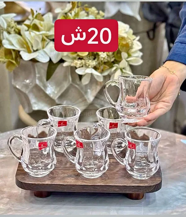 أكواب شاي زجاجية - الباشا - أدوات منزلية - سوق غزة