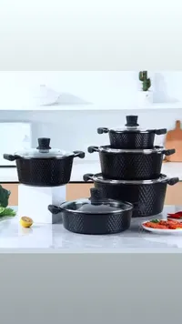 مجموعة أواني طهي بتصميم حديث - 4 قطع