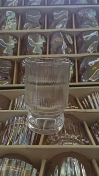 كوب زجاجي بنقوش