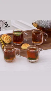 طقم كاسات شاي زجاجية - الأمجاد (Al-Amjad)