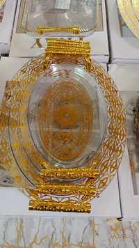 صينية تقديم بيضاوية مزخرفة - تراي (Tray)