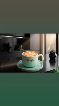 طقم كوب وصحن سيراميك بتصميم بسيط (Simple)