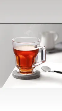 كوب زجاجي شفاف للمشروبات الساخنة