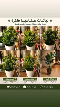 نباتات زينة صناعية فاخرة