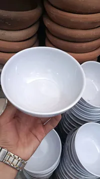 زبدية تقديم سيراميك بيضاء