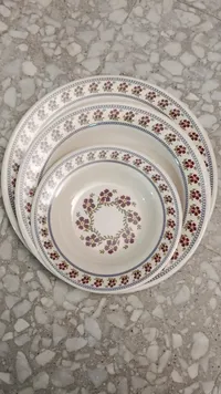 طقم صحون سيراميك مزخرف بالورود