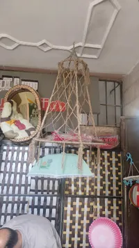 غطاء طعام شبكي معلق بنمط المكرمية