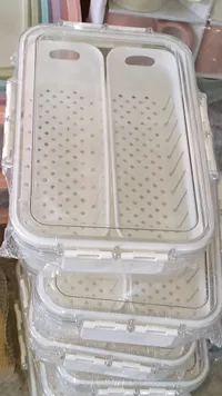 منظم ثلاجة مزدوج مع مصفاة