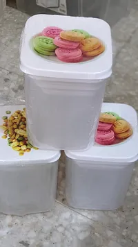 طقم علب تخزين بلاستيكية مربعة