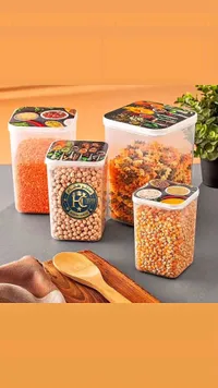 طقم حافظات طعام بلاستيكية - سنتر هشام (Hisham Center)