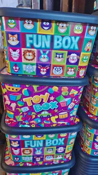 صندوق تخزين الألعاب الملون - فان بوكس (Fun Box)