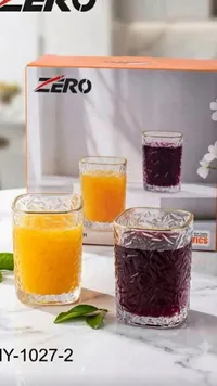 طقم كاسات زجاجية مزخرفة - زيرو (Zero)