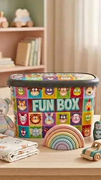 صندوق تخزين الألعاب الملون - فان بوكس (Fun Box)