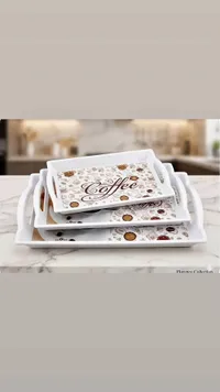 طقم صواني تقديم بتصميم القهوة - فلورنس كوليكشن (Florence Collection)