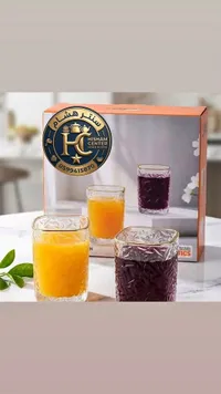 طقم كاسات زجاجية مزخرفة - سنتر هشام