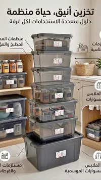 صناديق تخزين بلاستيكية شفافة - ريلي (Rely)