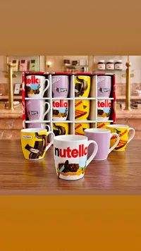 طقم أكواب قهوة وشاي بتصاميم شوكولاتة متنوعة (Nutella & Milka & Toblerone)