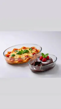 طبق تقديم زجاجي بيضاوي