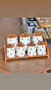 طقم برطمانات تخزين بتصميم كرز (Cherry)