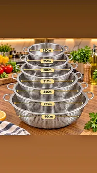 طقم مصفاة ستانلس ستيل متعدد الأحجام (Stainless Steel)