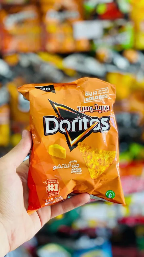رقائق ذرة تورتيلا بنكهة جبن الناتشو - دوريتوس (Doritos) - مواد غذائية وبقالة - سوق غزة