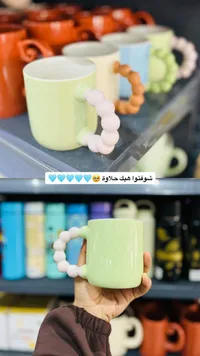 مج سيراميك بمقبض كروي مميز