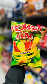 سناكس مقرمشات باور كون بنكهة الشطة والليمون (Power Cone)