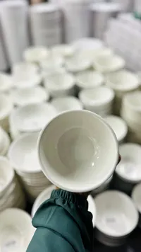 زبدية تقديم سيراميك أبيض