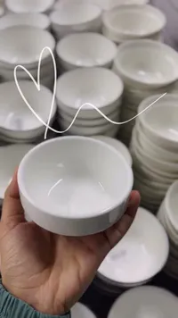 زبدية تقديم سيراميك بيضاء