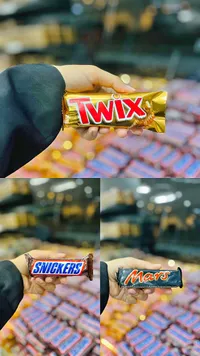 أصابع شوكولاتة متنوعة - تويكس، سنيكرز ومارس (Twix, Snickers, Mars)