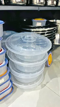 طقم حافظات طعام بلاستيكية دائرية - بلاستيك (Plast)