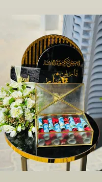 تغليف مهر فاخر - صندوق هدايا ذهبي وأسود