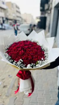 بوكيه ورد أحمر فاخر