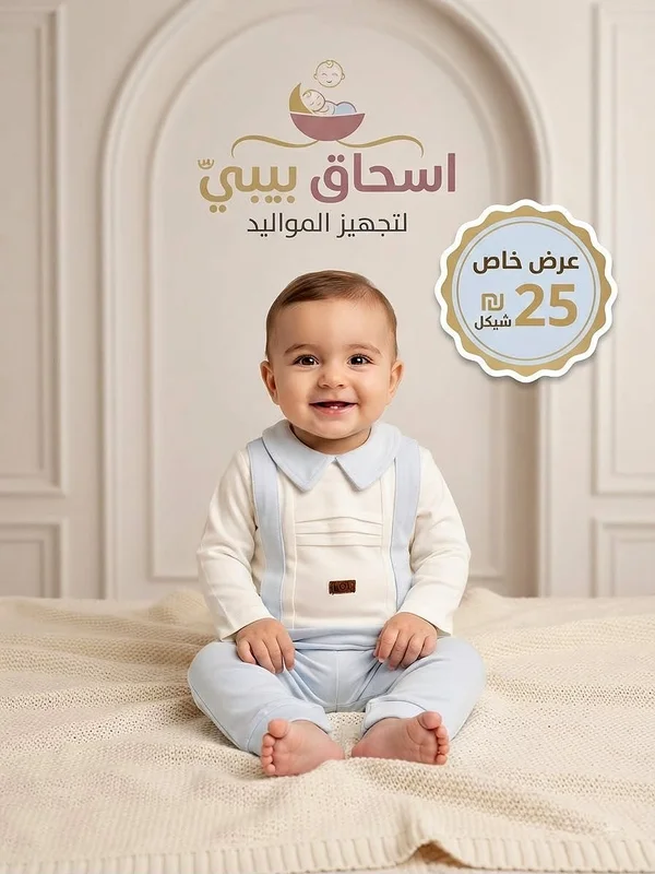 طقم ملابس مواليد - اسحاق بيبي - مواليد - سوق غزة