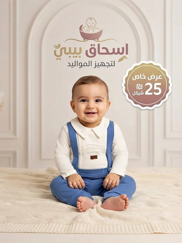 طقم أطفال - إسحاق بيبي - مواليد - سوق غزة