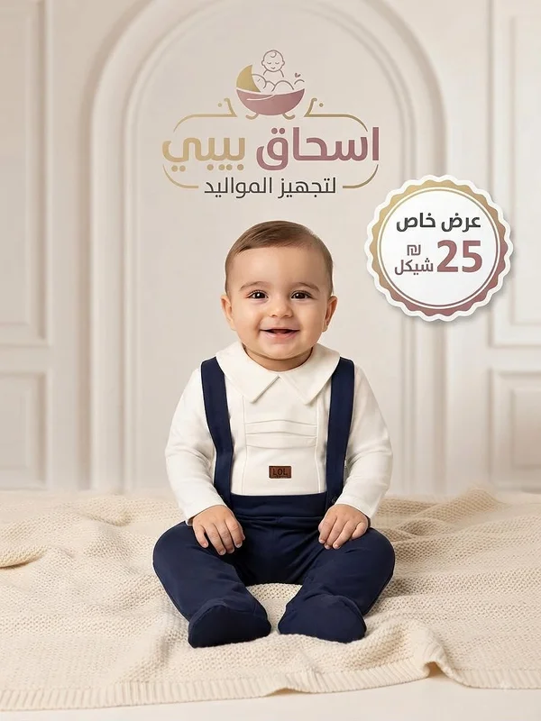طقم أطفال - اسحاق بيبي - مواليد - سوق غزة