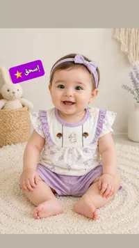 طقم ملابس صيفي للأطفال - تصميم الأرنب