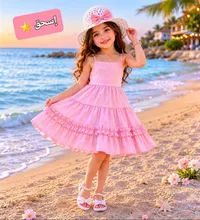 فستان صيفي للبنات مع قبعة