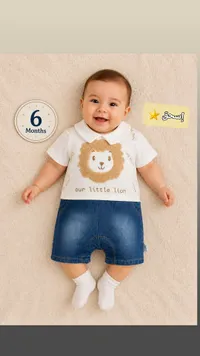 طقم ملابس أطفال بتصميم الأسد الصغير - لوليا بيبي (Lulya Baby)