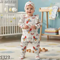 طقم بيبي - فراشات وأقواس قزح