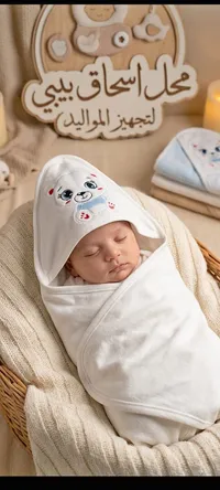 لفافة أطفال بتصميم دب لطيف