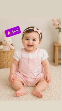 طقم سالوبيت أطفال بناتي بتصميم الأرنب